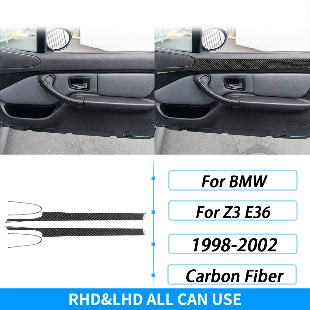 For BMW Z3 E36 1998-2002 Real Carbon Fiber Inner Door Panel Decorative Strip Car Interior Decoration Styling Accessories Sticker: dark green