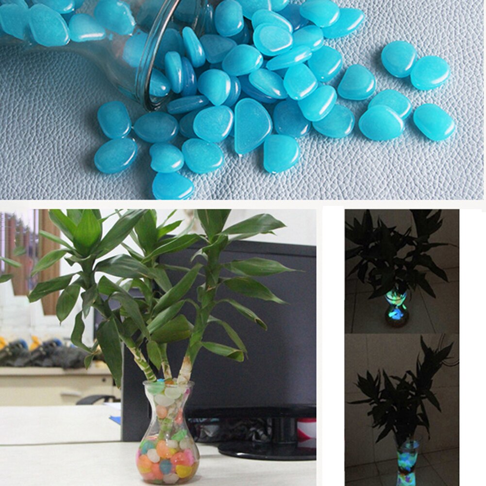Decorative Pebbles Luminous Stone Fluorescent Aqua... – Grandado