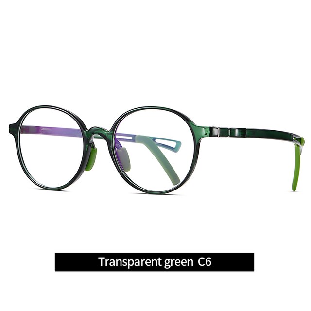 Trendy Cute Optical Blue Light Glasses For Boy Girls TR90 Pink Transparent Frame Round Computer Children Eyeglasses: Green
