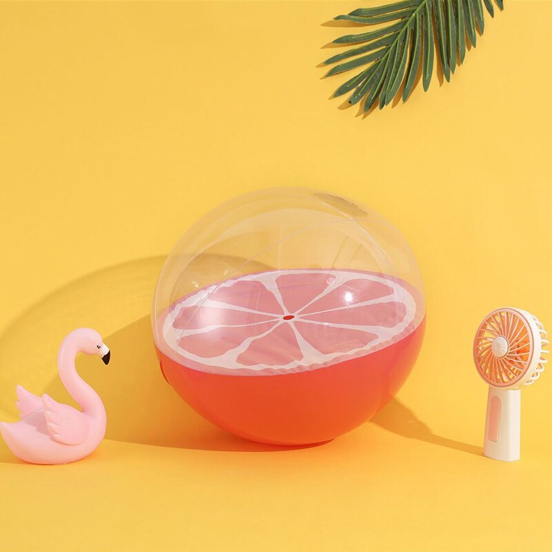 Mooie 16 Inch Eenhoorn Flamingo Opblaasbare Transparante Pvc Spelen Ballenbad Strand Bal Water Kinderen Party Fun Speelgoed: grapefruit