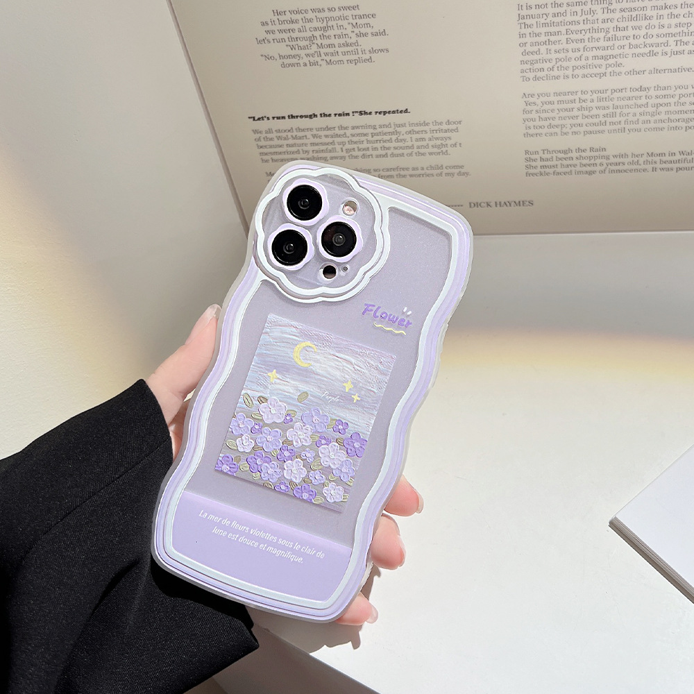 Romantic Oil Painting Flower Phone Case with Lanyard for iPhone 14 13 12 11 Pro Mini XS Max 8 7 Plus SE XR Shockproof Cover