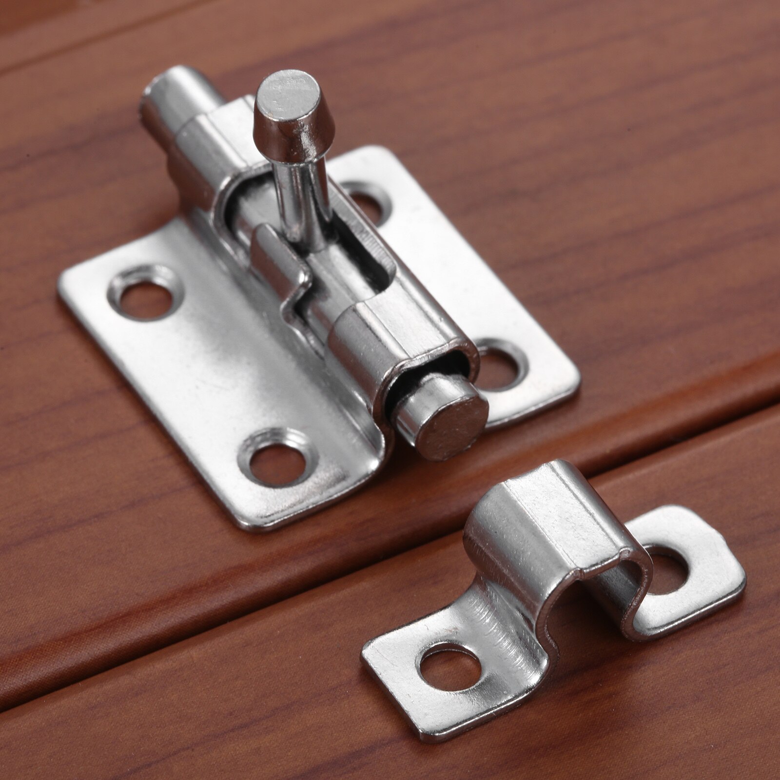 Loquet coulissant solide 41x30mm, 1 pièce, verrou de sécurité de porte en métal argenté, quincaillerie de porte avec vis