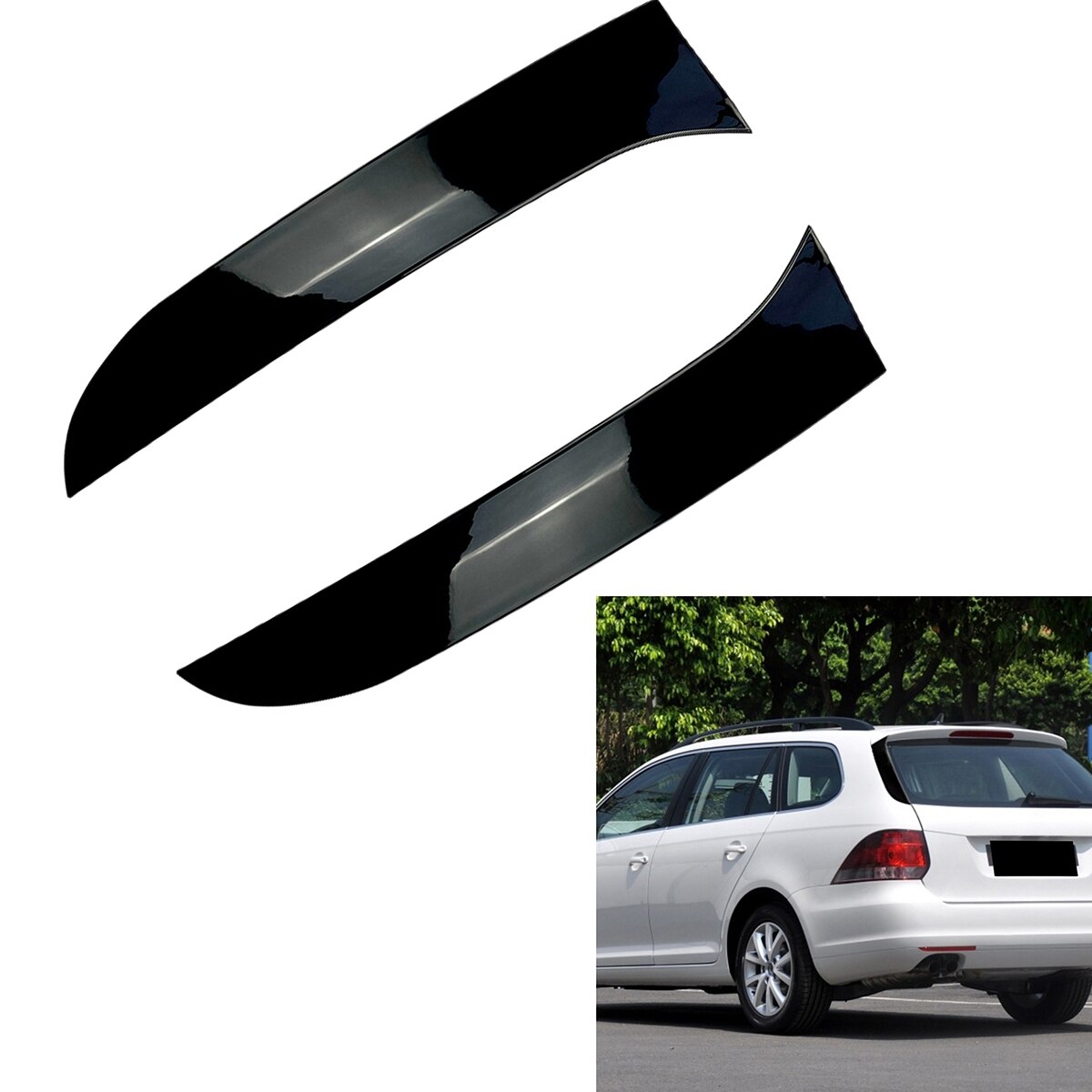 Ear Behind Window Spoiler Side Strip Cover Trim for Golf 6 MK6 Variant Wagon Exterior Refit Kit