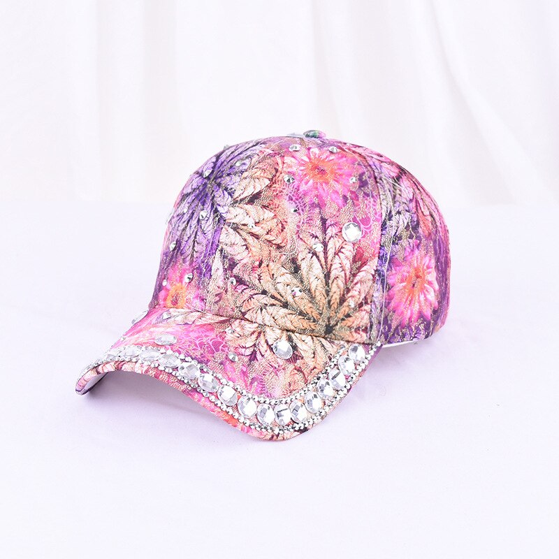 Sombrero de sol para mujer y niña, gorra de béisbol con diamantes de imitación y perlas, colorida, Snapback, Cool Star: 12