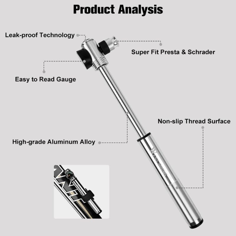 Aluminum High Pressure Bicycle Pump Bidirectional Inflatable Portable Mini Pumps