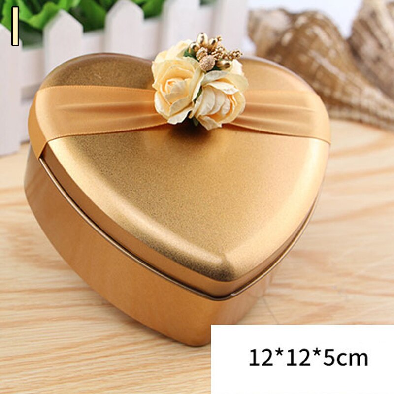Luxury Gold Round Shape Tinplate Wedding Candy Box With Berry Flower Ribbon Metal Small Party Favors Chocolate Boxes: I-L