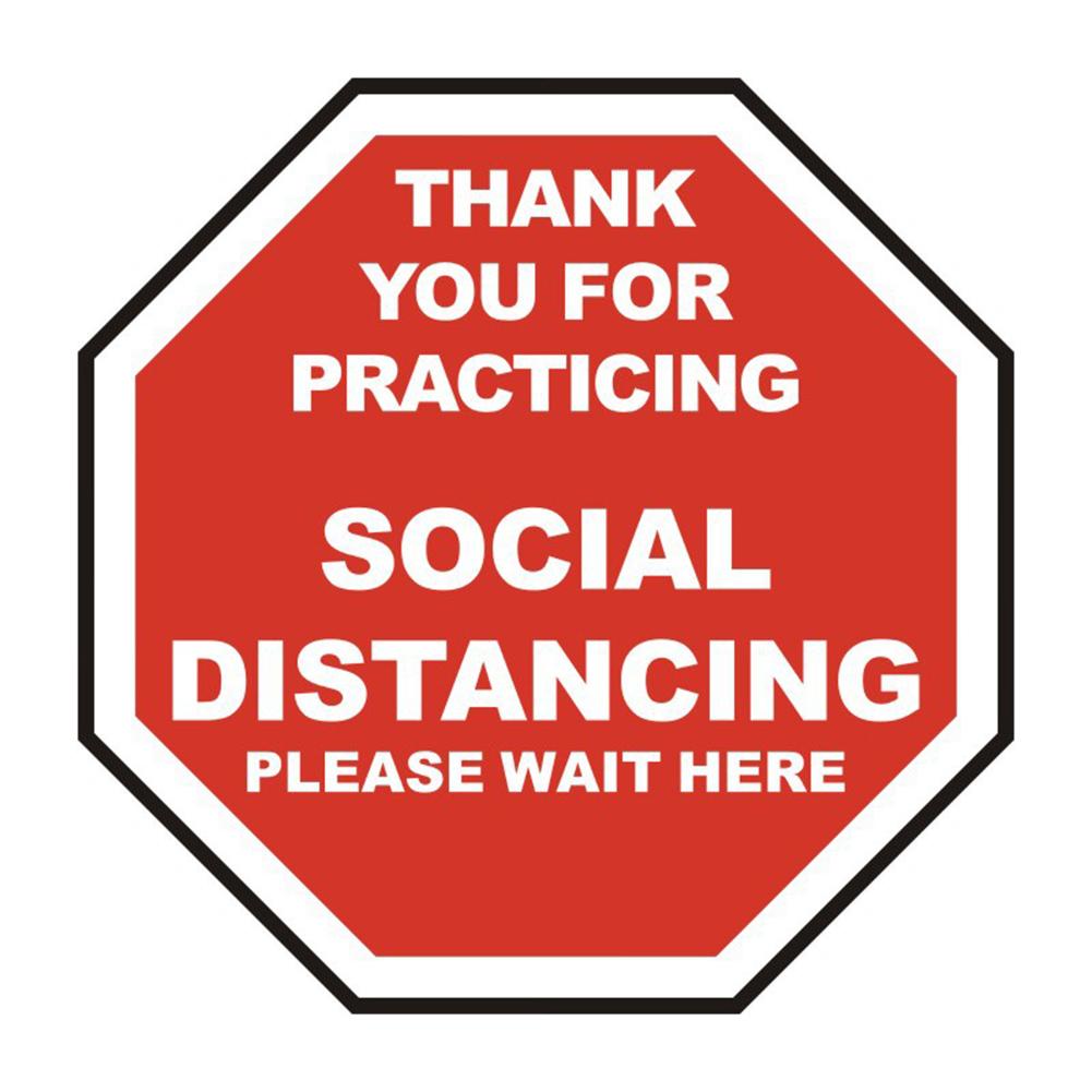 Please Practice Keep Distance Floor Sign 6 Ft. Distance Marker PVC Decal Sticker For Hospital Malls Bathrooms Public Areas: as show