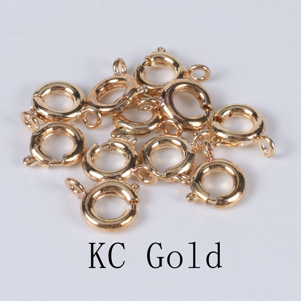 30 sztuk/partia koło otwarte pierścienie wiosna klamrami Diy naszyjnik bransoletka łańcuchy złącza klamrami do tworzenia biżuterii dostaw: KC Gold / 7mm