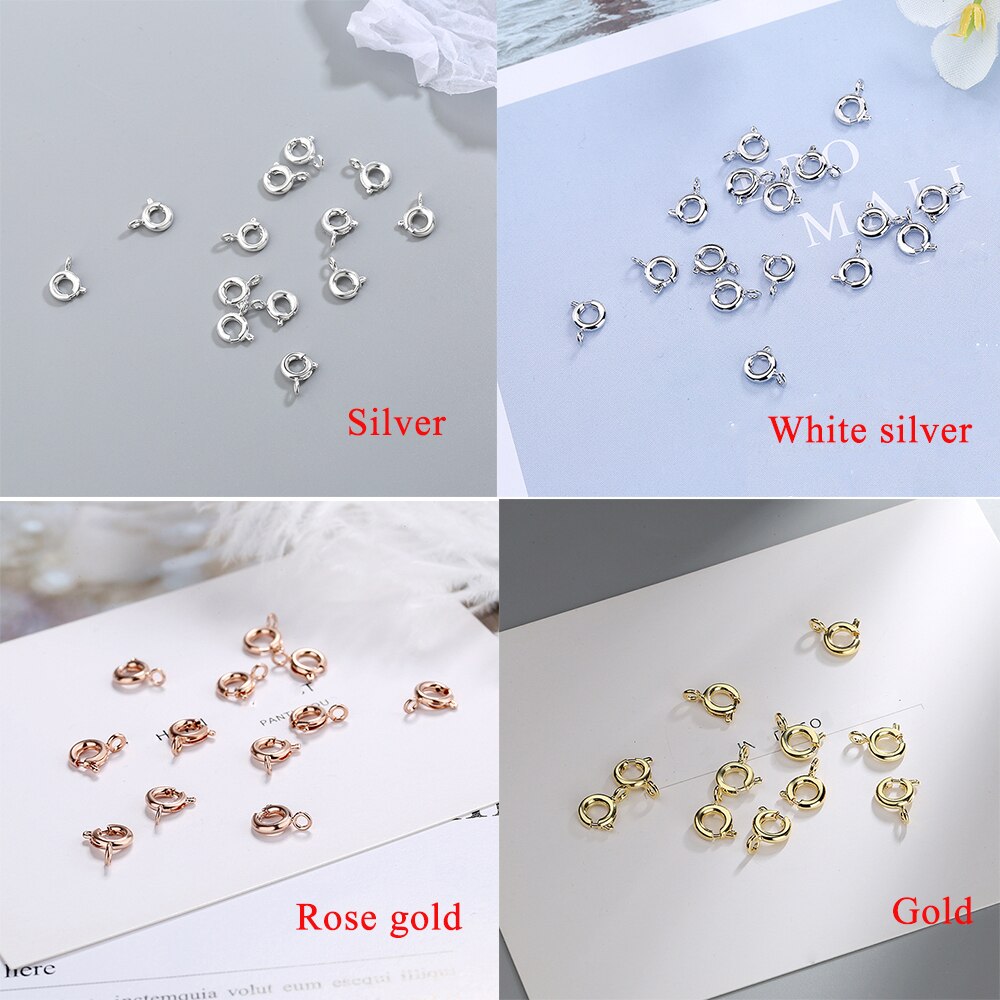 INZATT 10 Pieces / Lot Real 925 Sterling Silver Necklace Clasp Chain Charms Handmade Of DIY Accessories: AY1141 / Rose gold