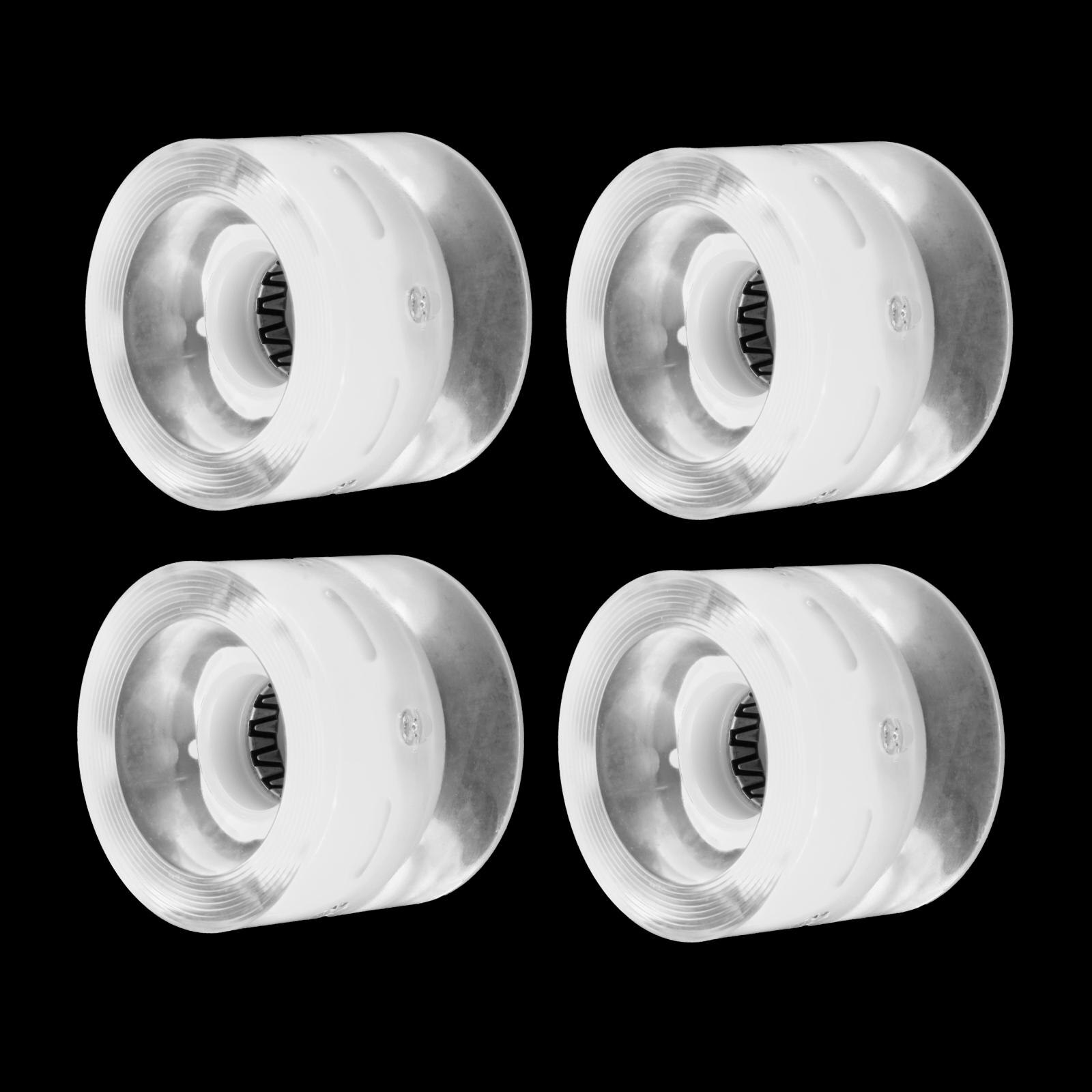 Roues de Longboard 4x60mm pour Skateboard, éclairage clignotant, remplacement de roue en PU, roues de dureté 78A: White