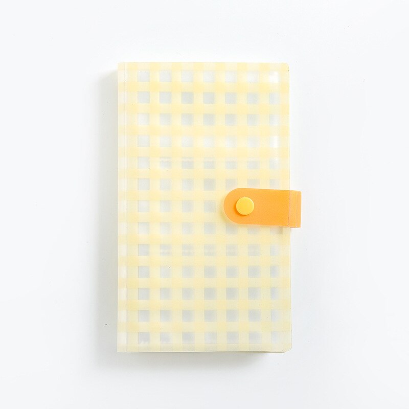 Étui de rangement pour Album Photo, 240 pochettes, carte de nom et d'identité, Protection pour Album Photo, accessoires pour la maison: Plaid Yellow