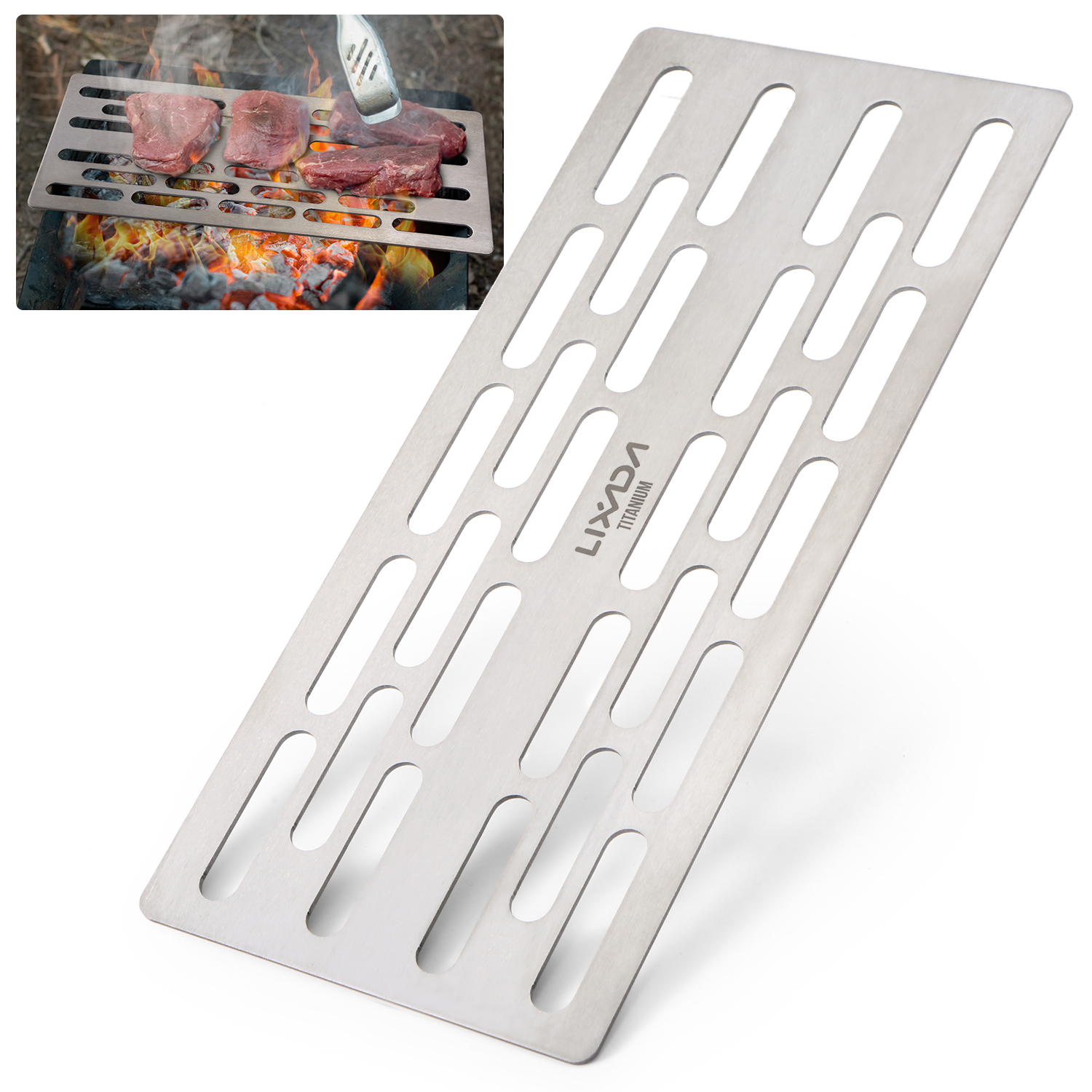 Lixada Titanium Barbecue Grill Lichtgewicht Draagbare Bbq Grill Plaat Outdoor Camping Apparatuur Wandelen Rugzak Picknick Achtertuin