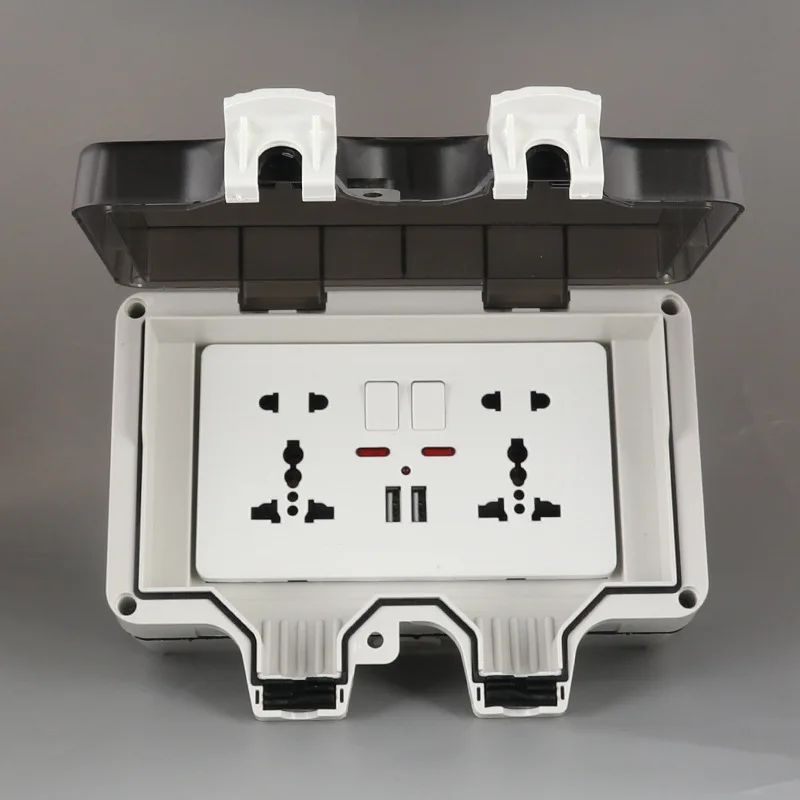 British Standard Outdoor Waterproof Socket Ip66 Anti-rain Charging Plug European Standard German Regulation Waterproof Box: Type 15