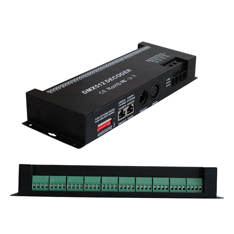 30 Channel RGB DMX512 Decoder LED Strip DMX Controller PWM Driver Input DC12-24V 30CHx2A DMX Decoder Light Control