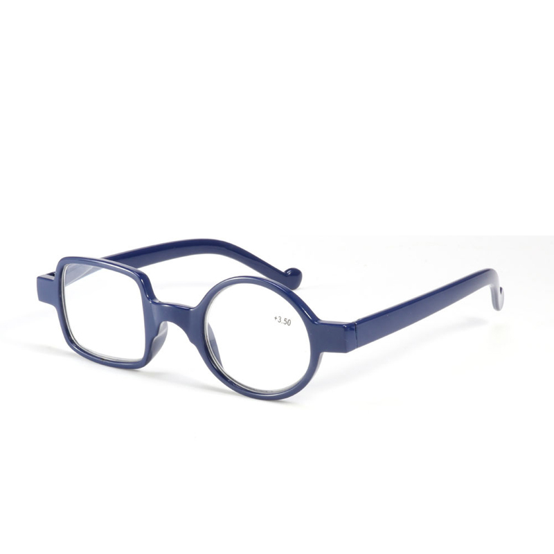 Zilead Ronde & Vierkante Asymmetrische Leesbril Voor Vrouwen & Mannen Hars Presbyopie Bril Verziendheid Brillen + 1.0to + 4.0 unisex: +250 / blue