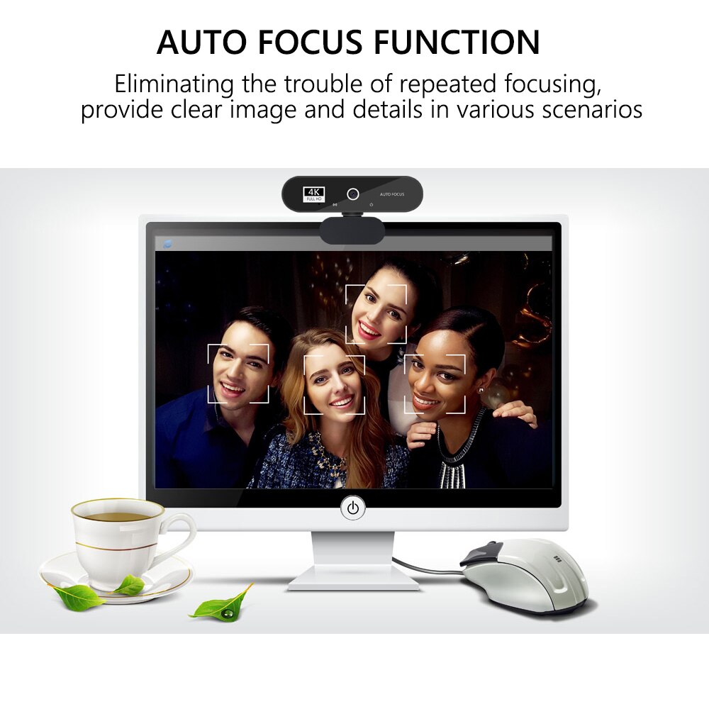 Cámara Web para PC de conferencia, Webcam con autoenfoque, USB, 2K, 4K, para ordenador portátil de escritorio, oficina, reunión en casa, con micrófono, 1080P, HD