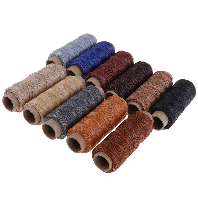 Hilo de coser encerado para zapatos de cuero, herramienta de costura a mano, 50 m/rollo
