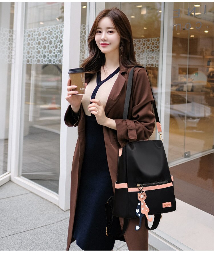 Mochila de ocio antirrobo para mujer, bolsa de viaje Oxford, para exteriores, para ordenador portátil, versión coreana,