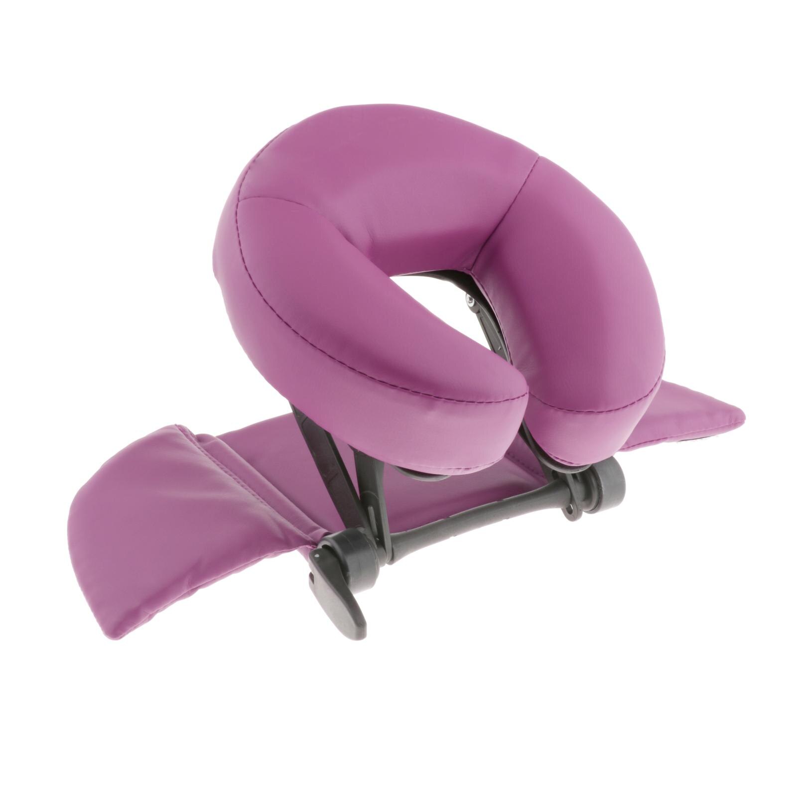 Adjustable Massage U shaped Table Face Cradle Headrest Platform Lightweight: Purple