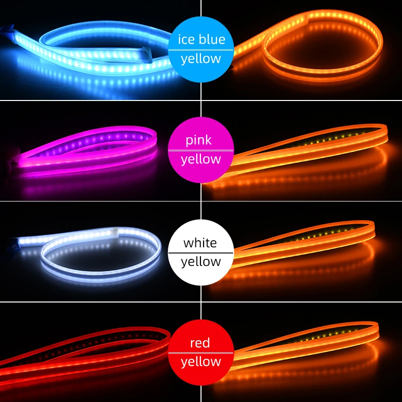 2 Stück 24 V LED-LKW-Licht 30 cm 45 cm 60 cm 70 cm Auto-Tagfahrlicht Dekor Lampenleiste mit gelber Lenkfunktion Signallampe