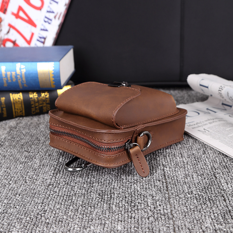 mobile phone bag men's leather shoulder bag outdoor leisure mini bag