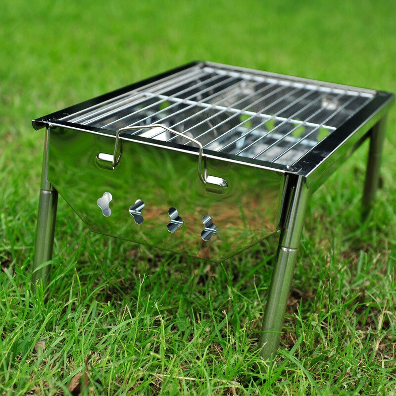 Tykk sammenleggbar grill utendørs kull ovn rustfritt stål grill grill bbq røykgrill bbq grill mini grill kebab