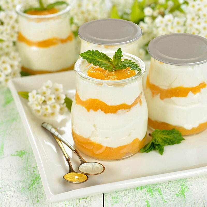 100 Pcs Regular Mouth 70MM Mason Jar Canning Lids, Reusable Leak Proof Split-Type Silver Lids with Silicone Seals Rings