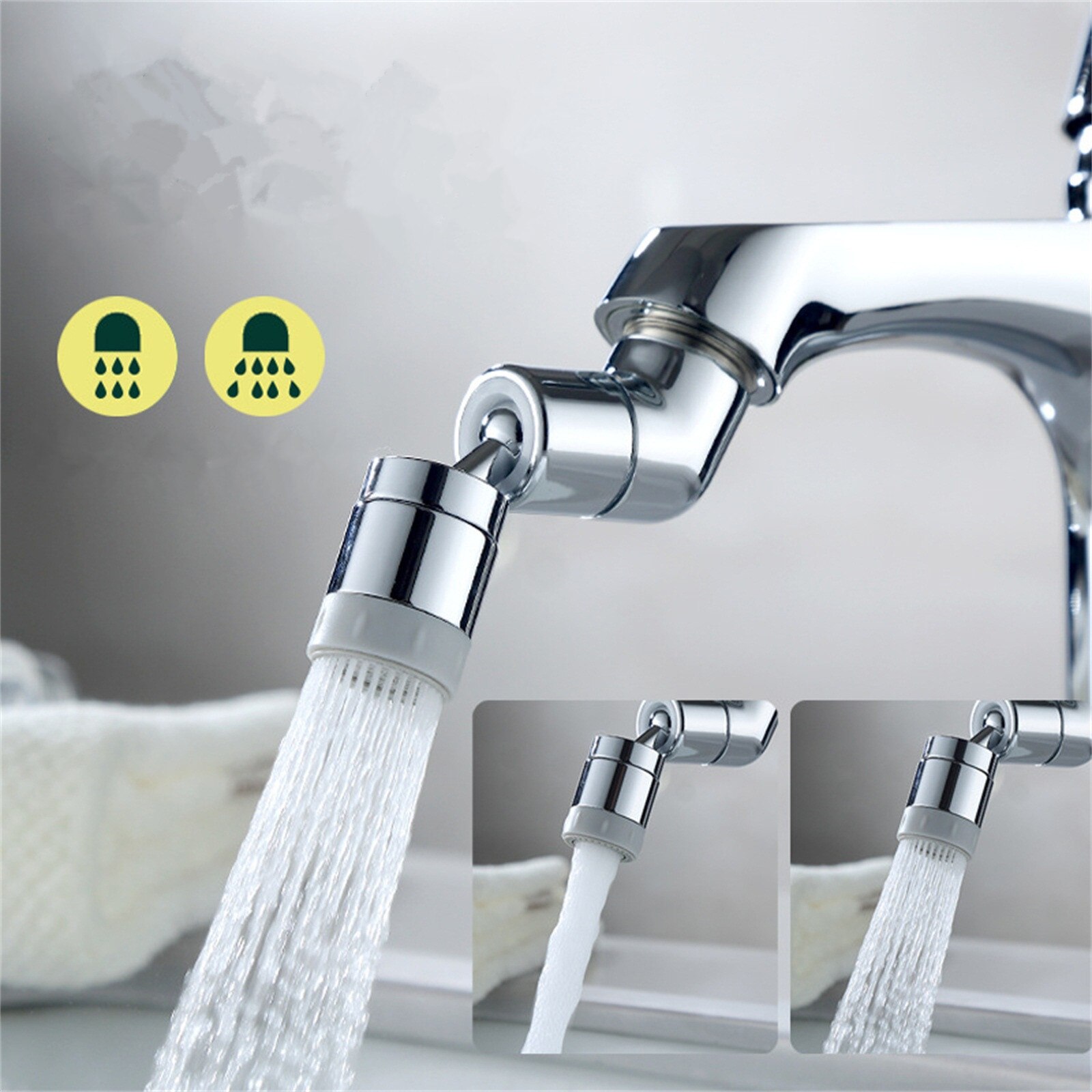 Messing Water Douche Water Draaibare Filter Spuit Saving Tap Kraan Beluchter Spuit Attachment 170-Graden Draaibare Universele Tap