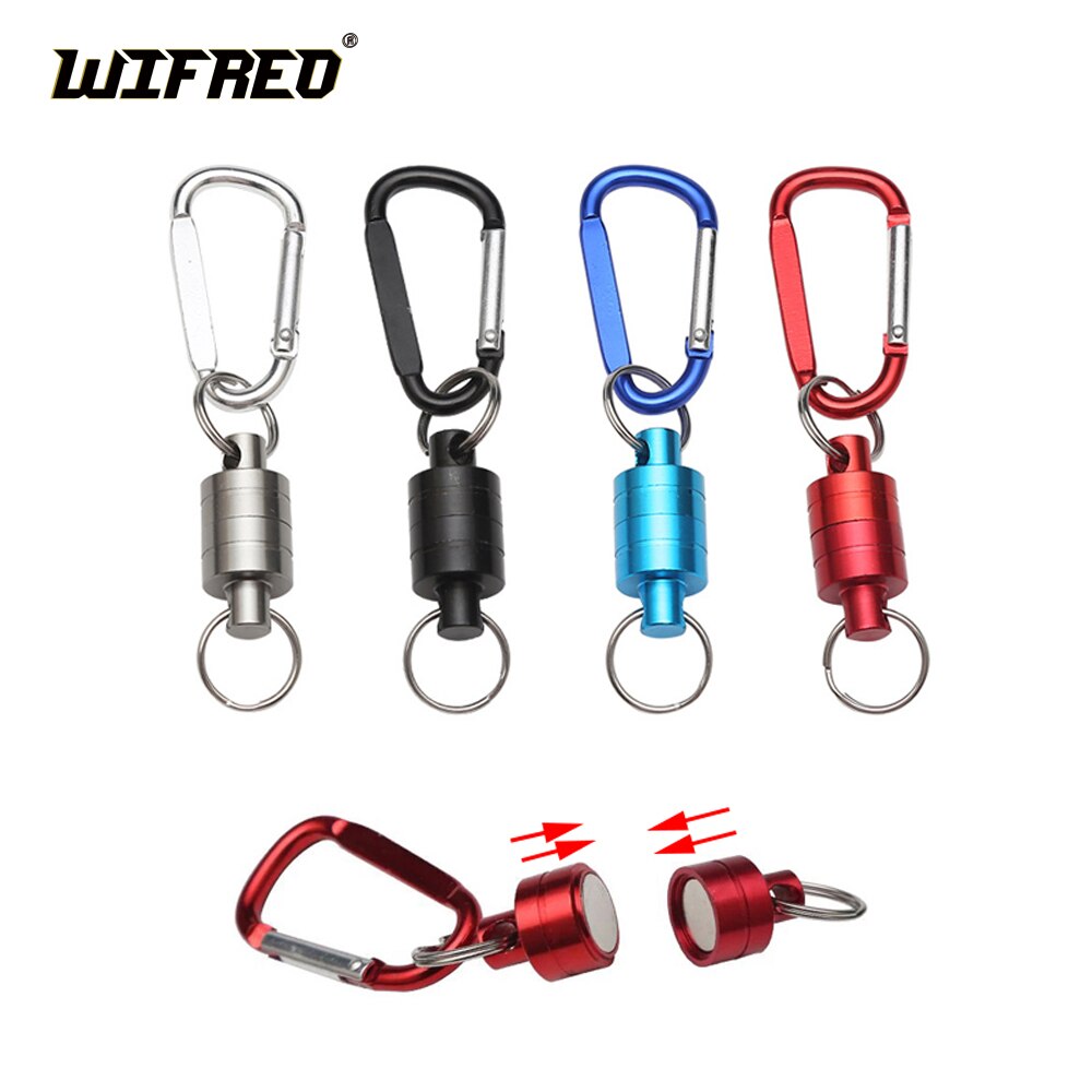 WIFREO – filet magnétique de pêche à la mouche, boucle magnétique, lanière à dégagement rapide, connecteur de terre, mousqueton, outil de pêche en plein air