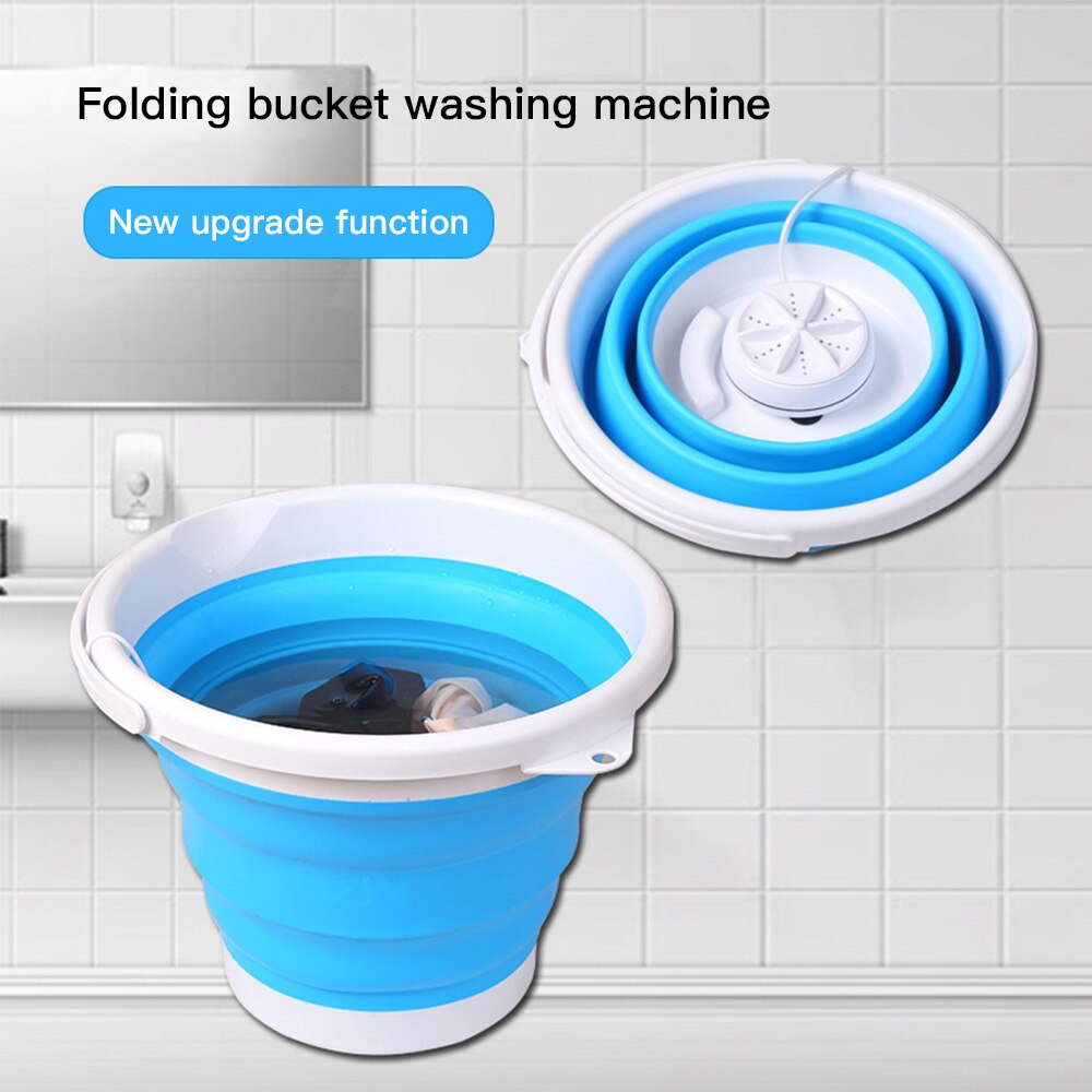 Mini Washing Machine USB Charging Laundry Clothes Cleaner Machine Foldable Bucket Ultrasonic Turbines Washer For Home Travel