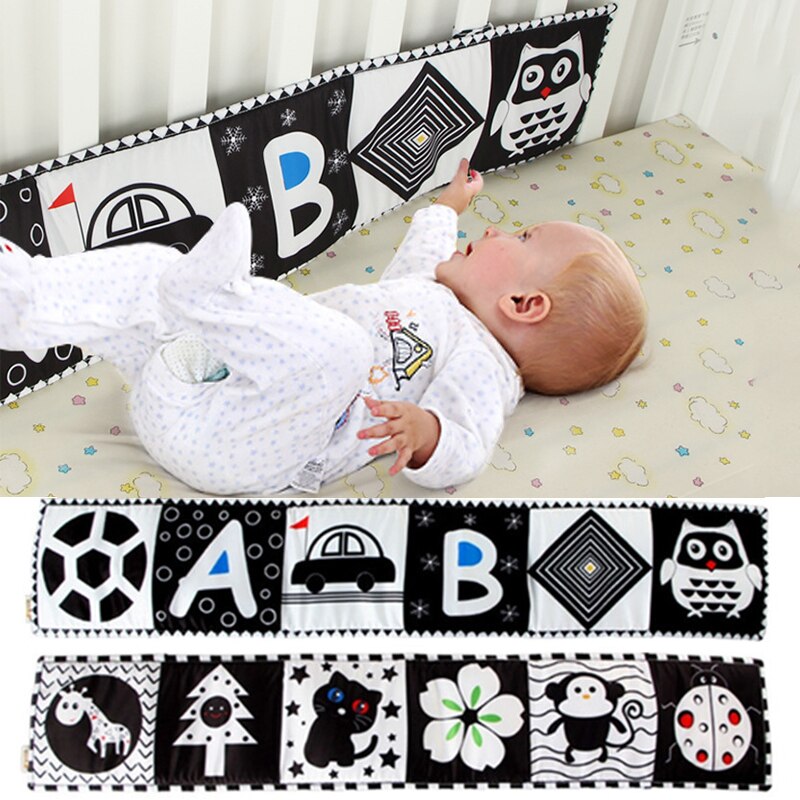 Pasgeboren Baby Wieg Speelgoed Visuele Ontwikkeling Speelgoed Voor Baby &#39;S 0 Tot 12 Maanden Zwart Wit Bed Bumper Speelgoed Vroeg Leren baby Speelgoed