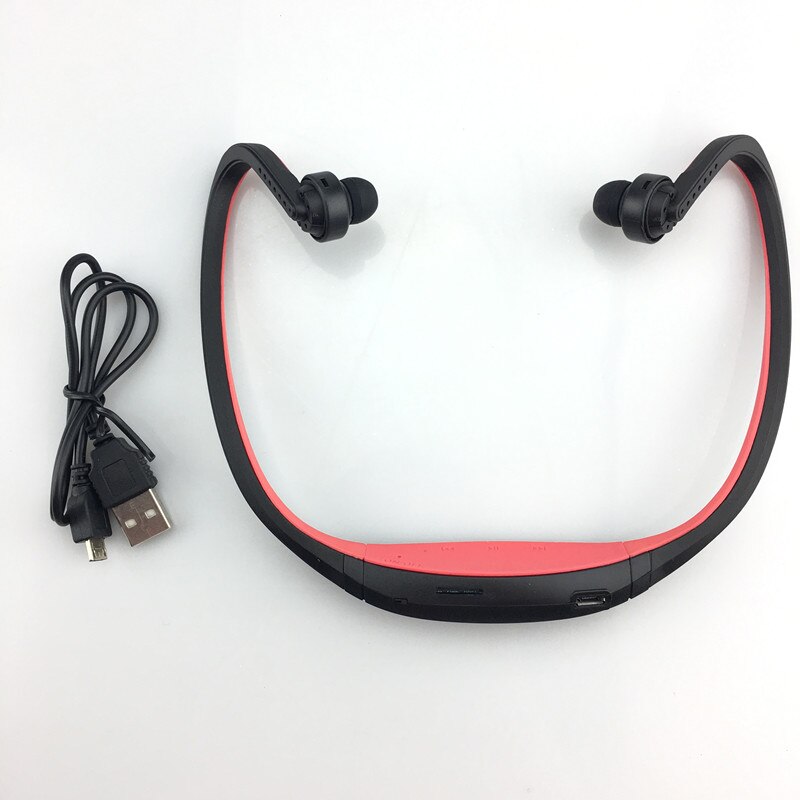 S9 Bluetooth Earphone Wireless Sports Bluetooth Headphones Support TF/SD Card Microphone For iPhone Huawei XiaoMi Phone: Red with TF Slot