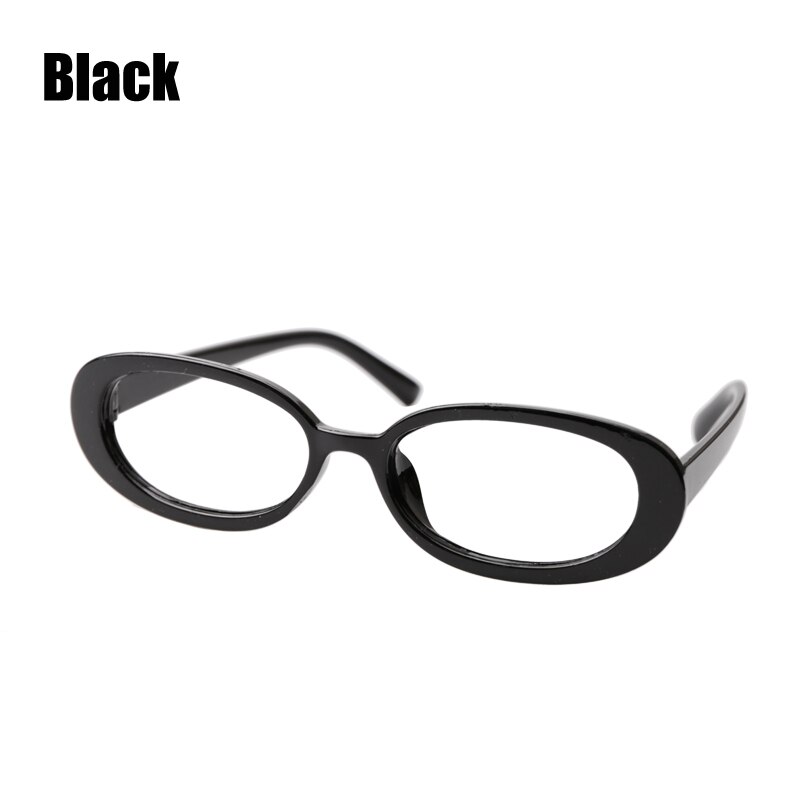 SOOLALA Cute Oval Optical Glasses Frame Women Eyewear Prescription Eyeglasses Frame Clear Lens Myopia Glasses: Black
