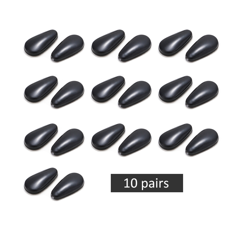 Almohadillas de silicona antideslizantes para nariz, almohadilla de nariz para lentes adhesivas, antideslizantes, en blanco y negro, accesorios para gafas, 10/20 Uds.: B-Black