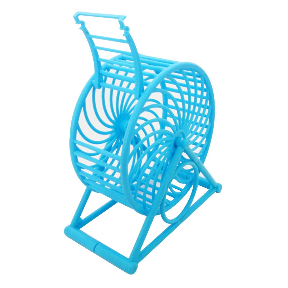 Hamster Running Wheel Sports Toy Windmill Running Wheel Exercise Wheels Plastic Scroll Silent Hamster Mouse Rat Gerbil Pet Toy: Blue