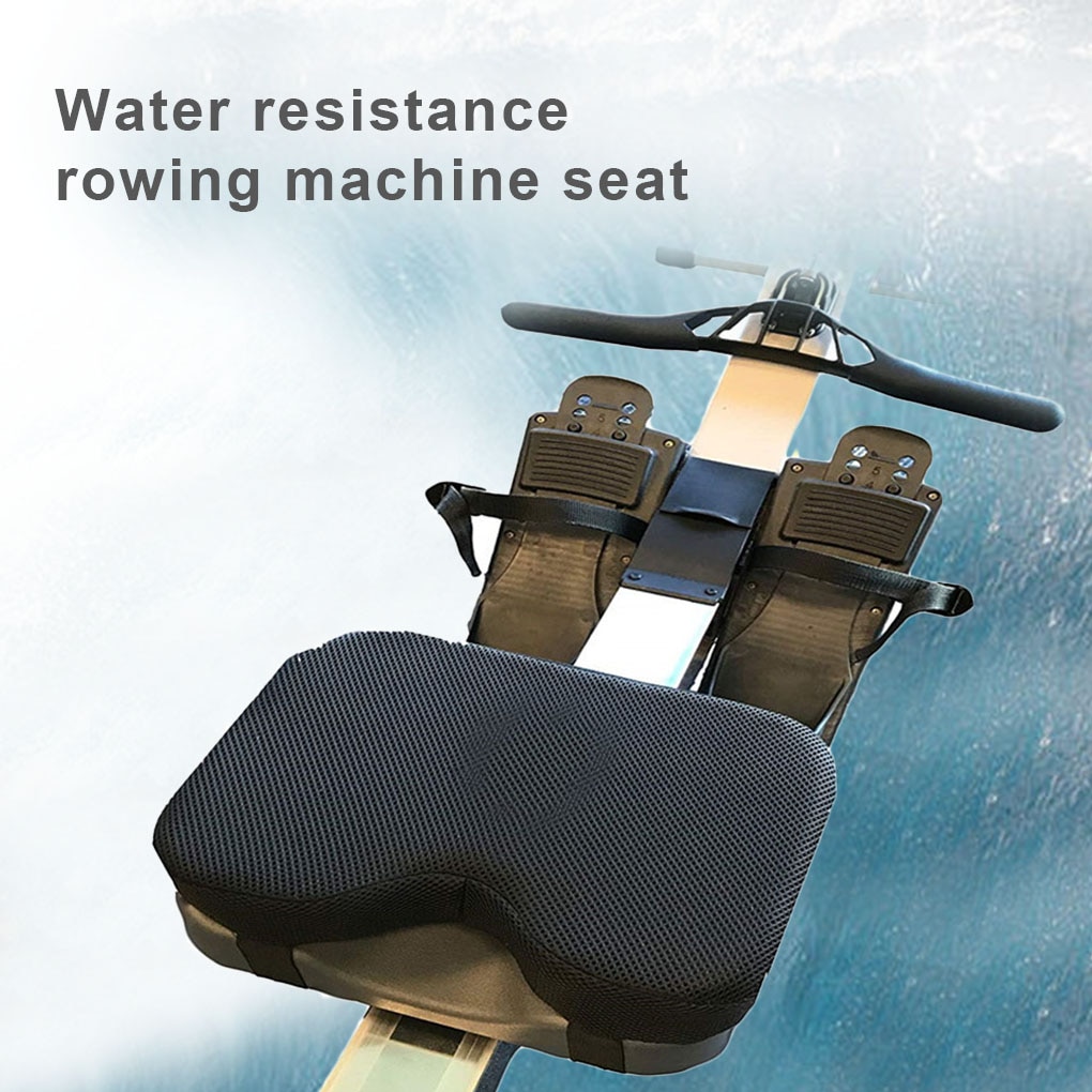 Resistance Rowing Machine Cushion Straps Non-Slip Bottom Memory Foam Washable Sports Protect Cover Seat Cushion