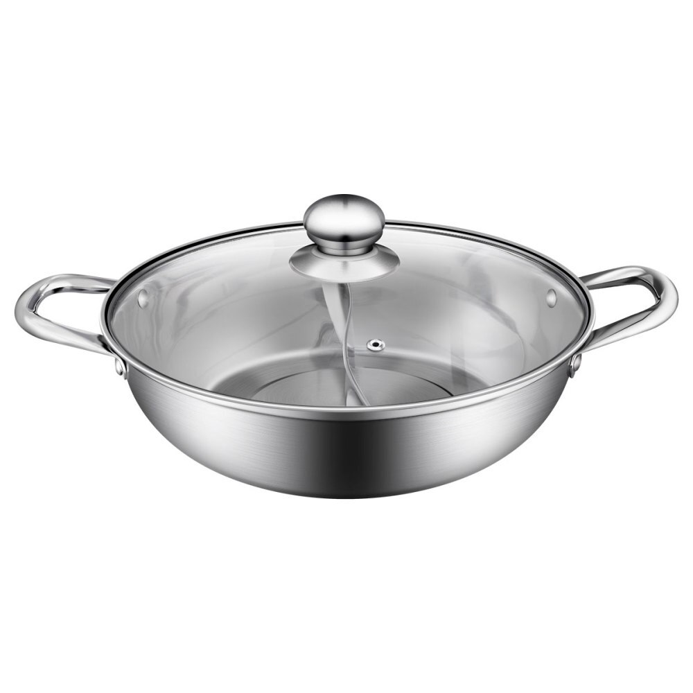 Bestonzon 1pc dubbelzijdige yin yang duurzame multifunctionele kookpotten met glazen deksel kookgerei voor keukenrestaurant: Default Title