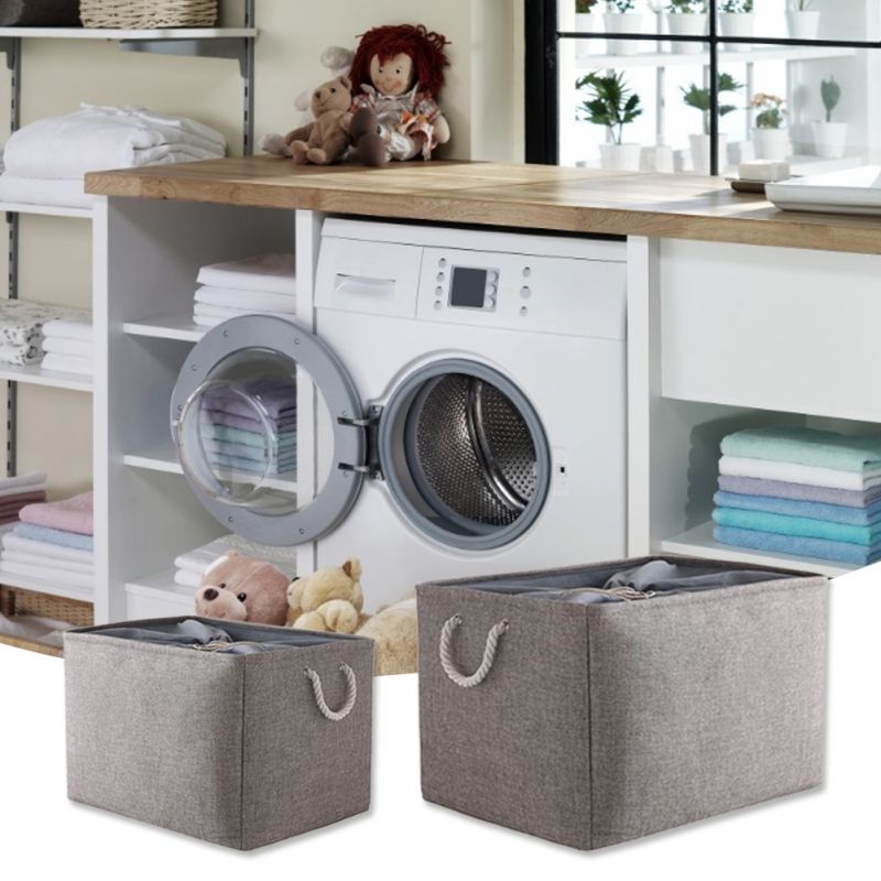 Folding Storage Basket Linen Storage Box Bins Fabric Organizer Closet Cloth Storage Bin Home Laundry Clothes Storage Supplies