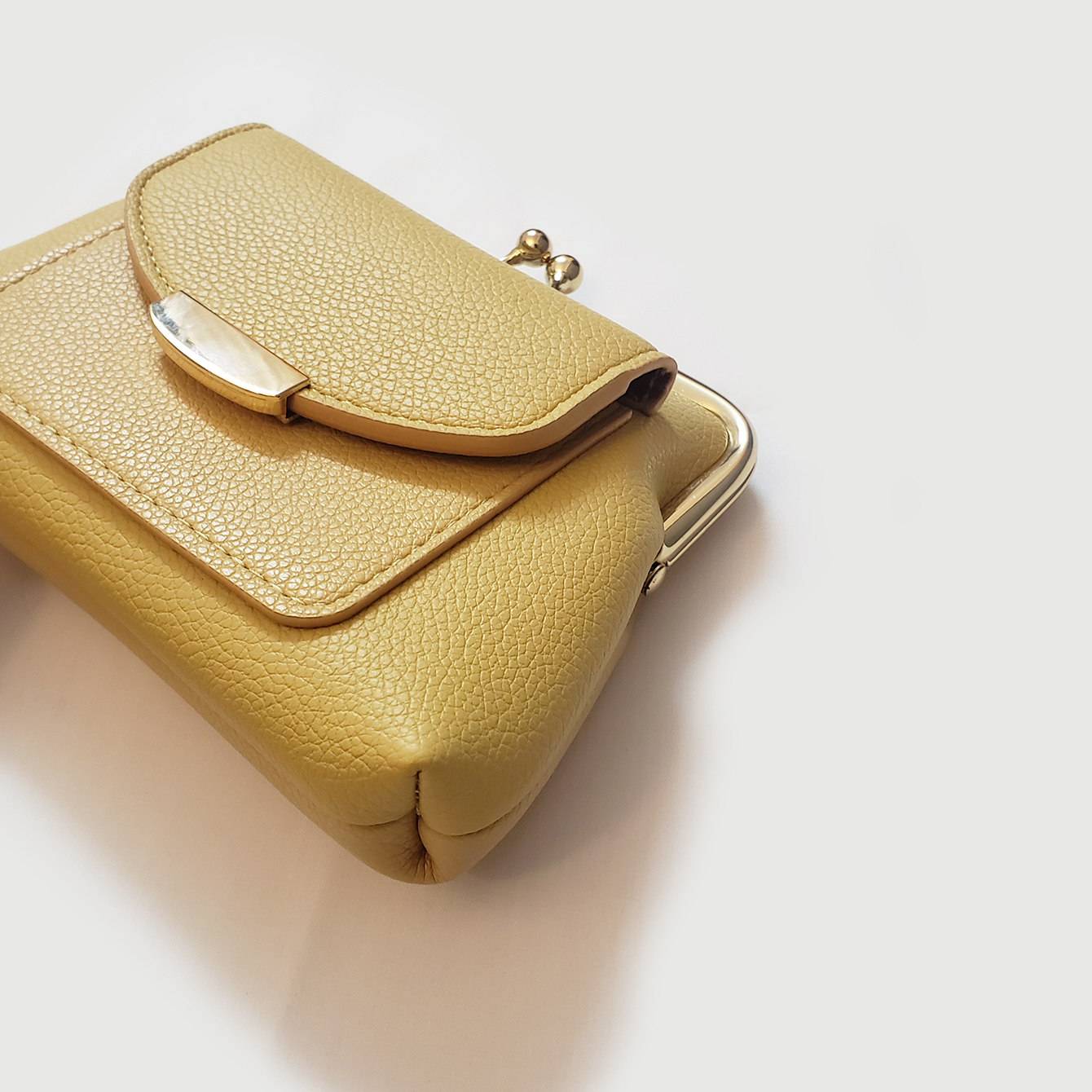 Vintage litchi-mønster håndveske lommebok dame kort søt trendy liten myntveske kortlommebok: Brun