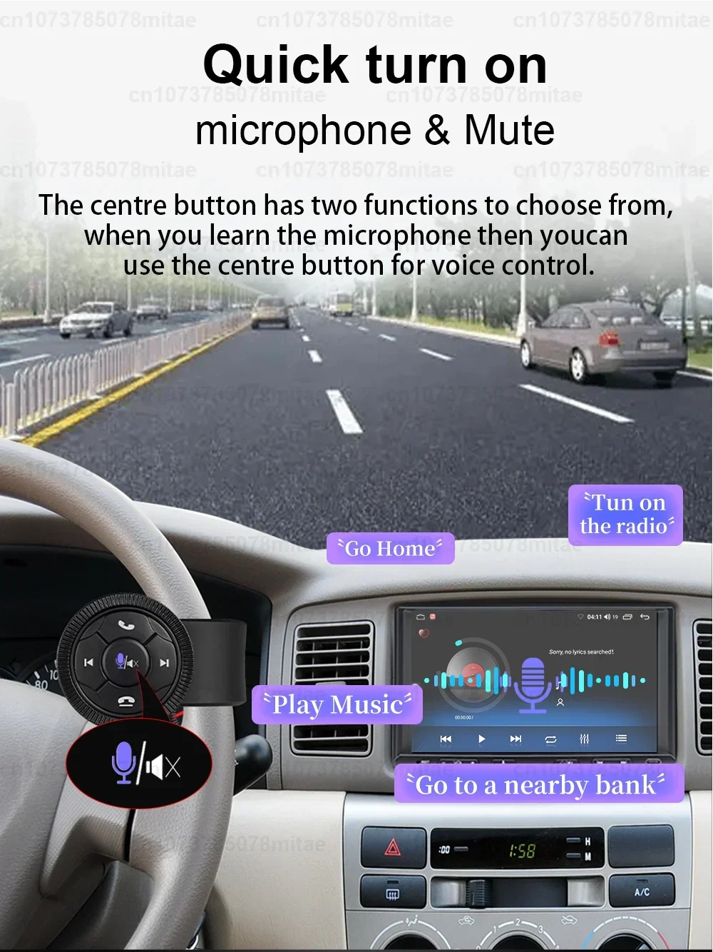 Controles remotos Control de volante de coche SWC con funciones de luz LED para Android Radio de coche reproductor Multimedia electrónica de coche
