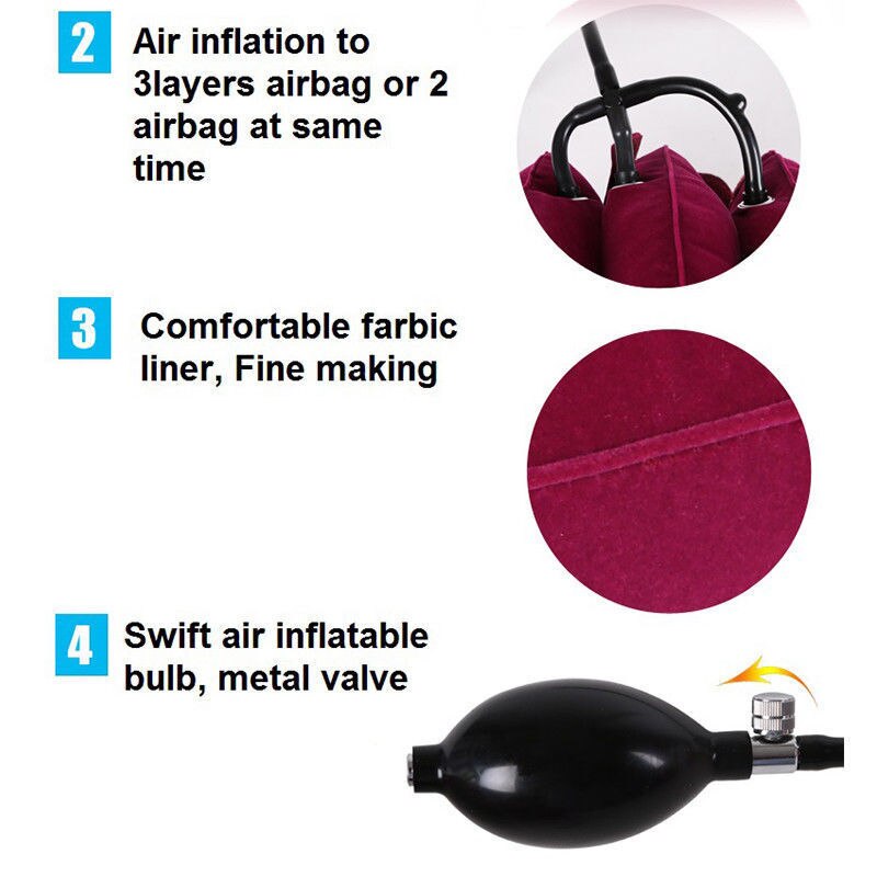 Inflatable Cervical Collar Neck Relief Traction Brace Support Stretcher Device