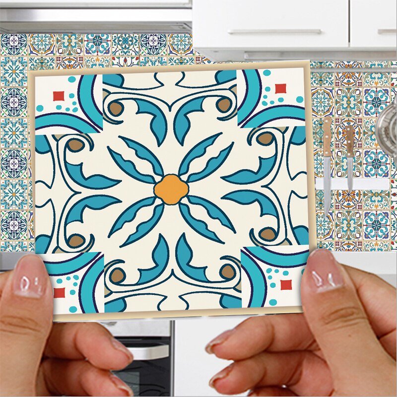 Mandala Crystal Wall Stickers Waterproof And Oil-Proof Kitchen Bathroom Home Decoration Self-Adhesive Ceramic Tile Wall Decora