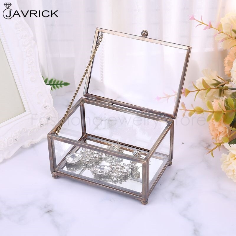 Transparent Glass Ring Box - Eternal Flower Storage Holder - Nordic Home Decor Ornament