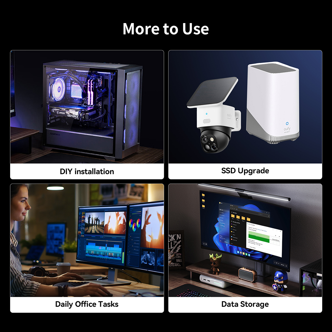Yottamaster S25PRO 2,5'' SATA 3.0 Festplatte SSD 2 TB 1 TB Internes Solid-State-Festplatten mit hoher Kapazität für Gaming-Benutzer