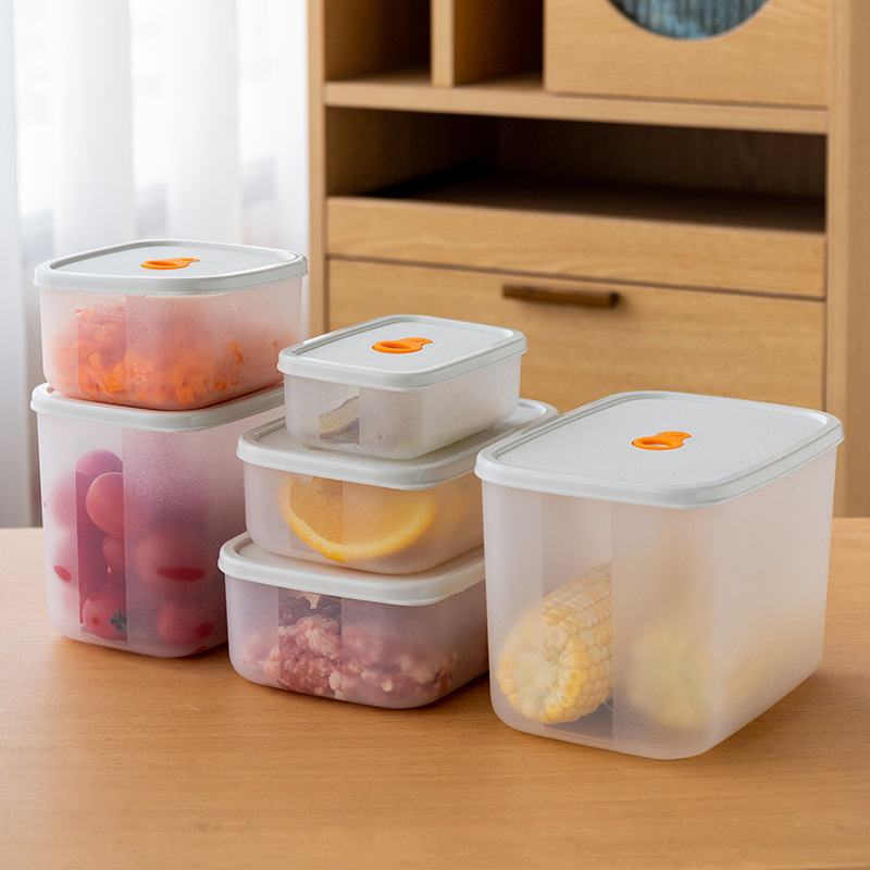 Refrigerator Sealed Fresh-Keeping Box Fruit Meat Freezing Organizer Cans Kitchen Plastic Food Storage Case Container Lunch Box