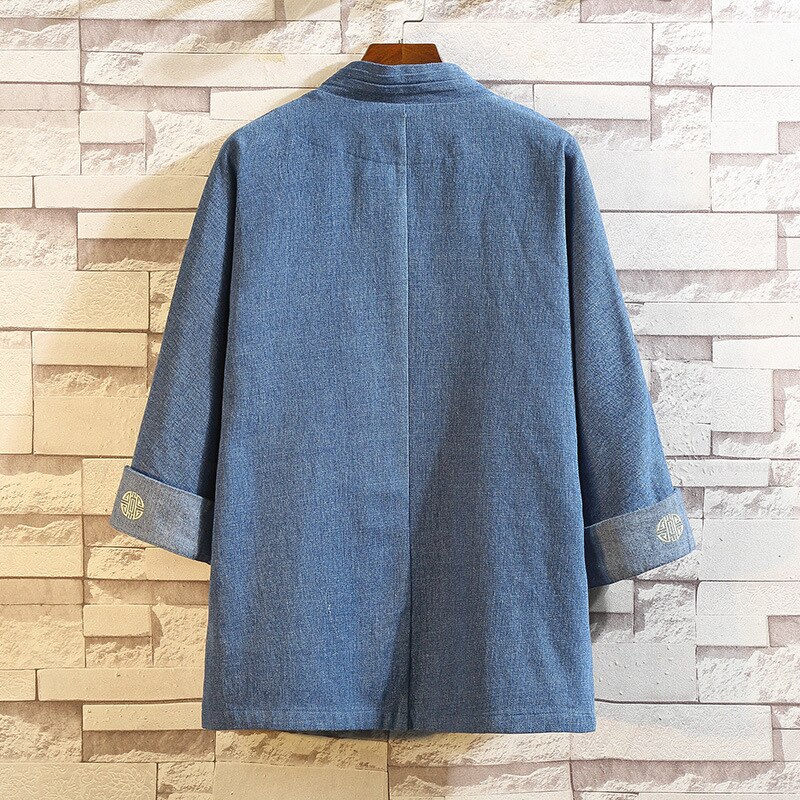 Japanese Style Kimono Haori Samurai Robes Gown Chinese Hanfu Cardigan Jackets Retro Qipao Tops Denim Coats Casual Blouse