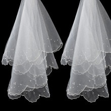 Eenvoudig En Elegent Wedding Bridal Veil Tulle Een Ivoor Lagen Bruid Accessoires Korte Vrouwen Veils