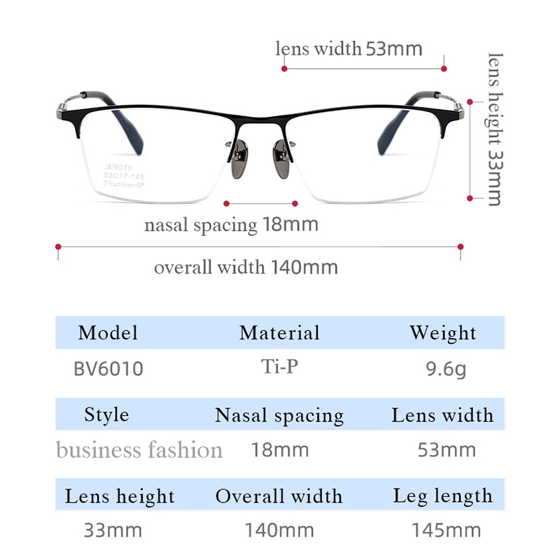 Montura de gafas de titanio puro para hombre, gafas graduadas de , a la , estilo de negocios, T8607T