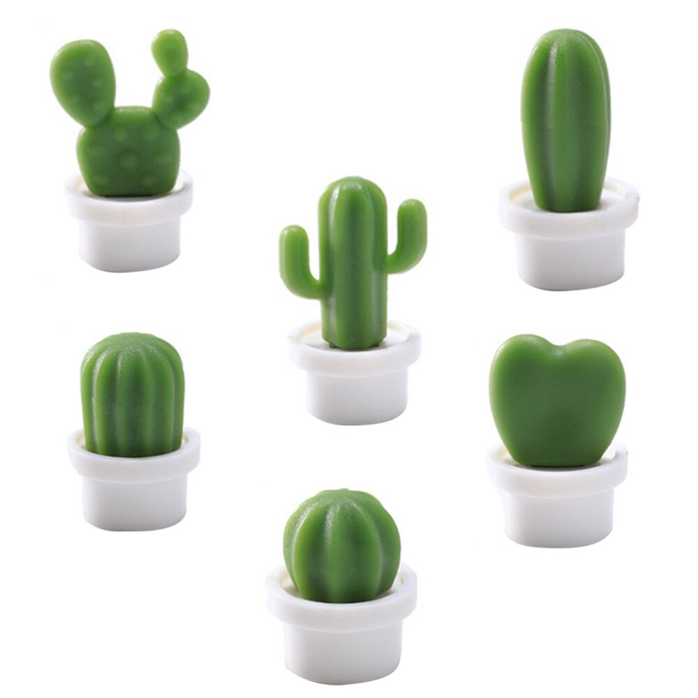 6pcs Magnetic Fridge Stickers 3D Decorations Whiteboard Magnets Picture Clip(White Base)