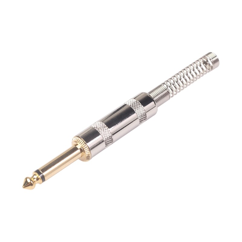 6.35mm Guitar Cable Audio Cable Diy Welding Plug for Welding Various Electric Guitar Cables, Microphone Cables